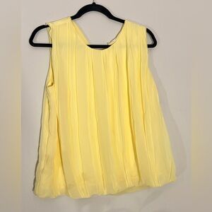 Calvin Klein Light Yellow Pleated Blouse